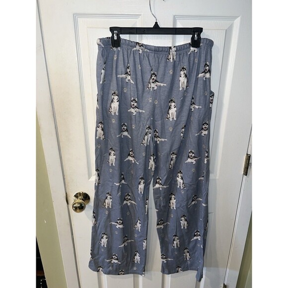 Comfies Siberian Husky Pajama Bottoms Sz L Unisex Lightweight Cotton Blend New - Picture 5 of 6